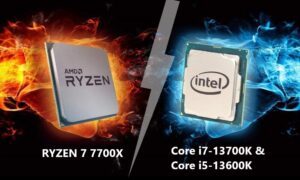 amd 7700x-intel raptor core i7-i5
