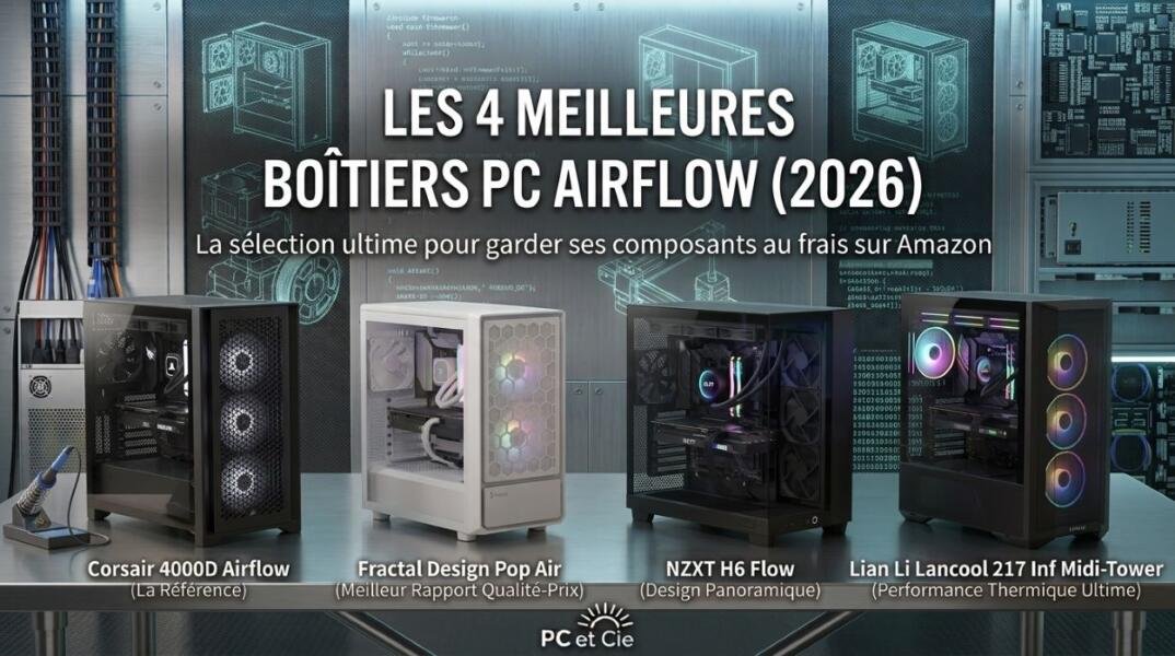 Comparatif des 4 meilleurs boîtiers PC Airflow en 2026 avec façade Mesh et verre trempé