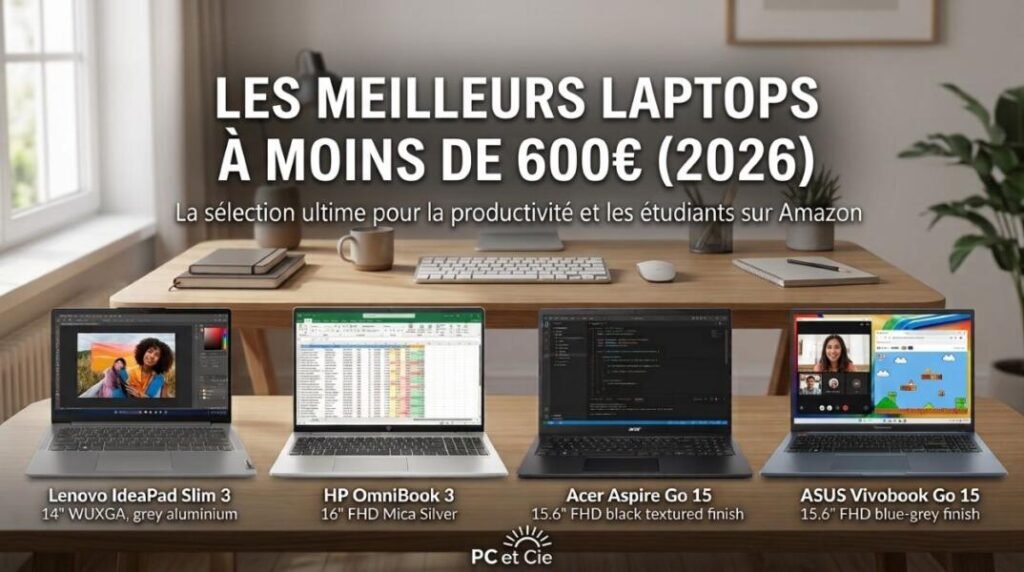 Comparatif des meilleurs PC portables à moins de 600 euros disponibles sur Amazon
